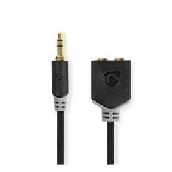 Nedis Câble Répartiteur Audio Jack 3.5mm Mâle vers 2 Jack 3.5mm Femelle 0,2m Gris anthracite
