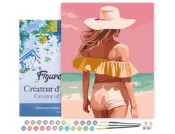 Peinture par Numéro Figured'Art avec Cadre - Beauté au bord de la mer - Kit de Loisir Créatif DIY Numéro d'Art Complet - 40x50cm toile tendue sur châssis