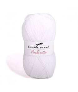 Pelote de laine à tricoter POULINETTE - Cheval Blanc 11 Blanc