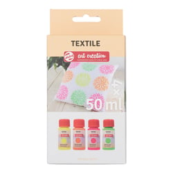 Set 4 x 50 ml - Peinture textile Talens Art Creation - Néon - Tous niveaux