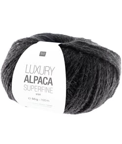 Fil de laine à tricoter LUXURY ALPACA Superfine Aran - Rico Design 18 Noir