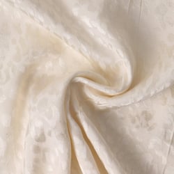Tissu Jacquard de Viscose Abyssia fauve uni Blanc