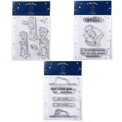 13 Tampons transparents Le Petit Prince Etoiles + Renard + Boa Eléphant
