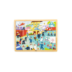 Puzzle en bois 48 pièces – Pompiers – Viga Toys