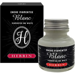 Encre pigmentée pour calame pinceau plume - Blanc - Herbin - Flacon 30ml