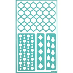 MégaCréa DIY - Pochoir adhésif repositionnable Géométrique 11,5 x 20,5 cm