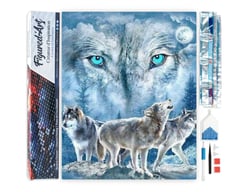 Diamond Painting Broderie Diamant Figured’Art 40x50cm toile entière roulée avec diamants carrés - Meute de Loups