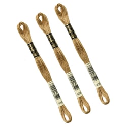Lot de 3 échevettes 8m DMC Fil à broder mouliné 117 100% coton jaune ocre 436