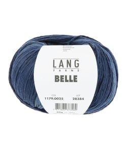 Pelote de Coton à tricoter et crocheter BELLE - Lang Yarns 25 Bleu