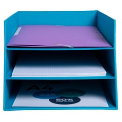 Corbeille à courrier Combo 3 niveaux carton Teksto - Turquoise - x 4 - Exacompta