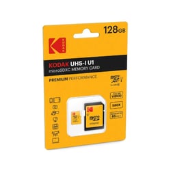 KODAK Micro SDXC 128GB avec adaptateur – Carte mémoire haute capacité, classe 10, transfert rapide et fiable pour smartphones, tablettes, caméras, drones et autres appareils compatibles