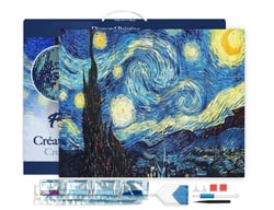 Diamond Painting Broderie Diamant Figured’Art 40x50cm toile tendue sur châssis en bois - diamants carrés - Nuit étoilée