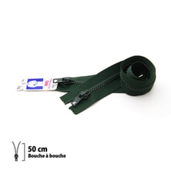 Fermeture éclair Z60 - bouche à bouche moulée 6mm - 50 cm