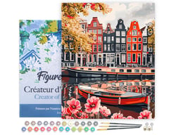 Peinture par numéros 40x50cm en toile tendue sur châssis - Vue du Canal à Amsterdam