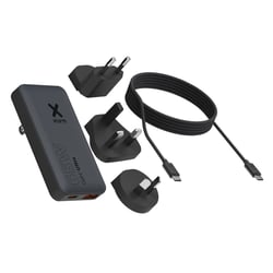 Xtorm Chargeur de Voyage USB-C PD 65W USB-A QC 4.0 GaN3 Ultra avec Câble USB-C 1m Noir