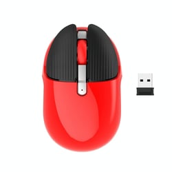 Souris Sans Fil Rechargeable 1600DPI Ergonomique Silencieuse USB Noir Rouge YONIS