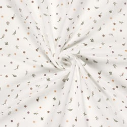 Tissu Double gaze de Coton LittleBird Fleuris sur fond Ecru