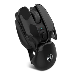 Souris Sans Fil Silencieuse Rechargeable Haute Précision 1600DPI Rose Noir YONIS