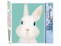 Peinture par Numéro Figured'Art - Lapin blanc - Kit de Loisir Créatif DIY Numéro d'Art Complet - 40x50cm sans châssis en bois