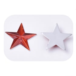 50 Perles strass cabochon Etoile rouge 14 mm acrylique à coller - dos argenté - creation diy