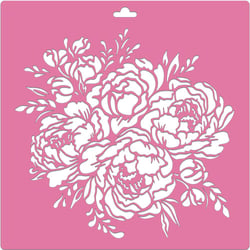Pochoir plastique souple réutilisable 30 x 30 cm Fabrika Decoru FLEUR 208