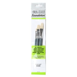 Assortiment 3 Pinceaux Manche Court Plats N°4, 10 Et 14 - Winsor Et Newton