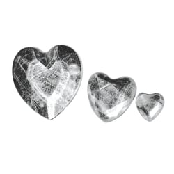 Coeurs strass acryliques, cristal, 6,10,14mm, 310 pces