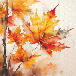 Lot de 4 serviettes en papier découpage collage 33 cm FEUILLE D AUTOMNE N 703