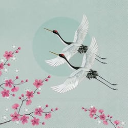 Lot de 4 serviettes en papier découpage collage 33 cm OISEAU GRUE O 113