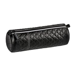 Trousse - Ronde - Noir - Matelassé - Scolaire - 23 x 9 x 8 cm - Fermeture éclair - S'maepp