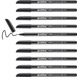 Lot de 10 feutres de coloriage pointe fine - EDDING - 1200 - Noir - 1 mm