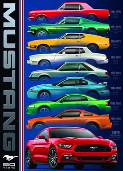 Puzzle 1000 pièces - Ford Mustang 50th Anniversary - Eurographics