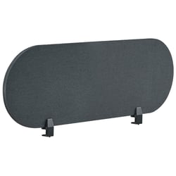 Séparateur de Bureau Gris Foncé en PET Acoustique Recouvert de Tissu 120 x 40 cm avec Pinces de Fixation