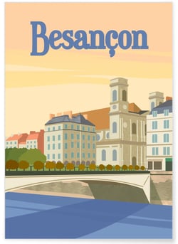 Affiche ville Besançon | A3 : 29,7x42cm