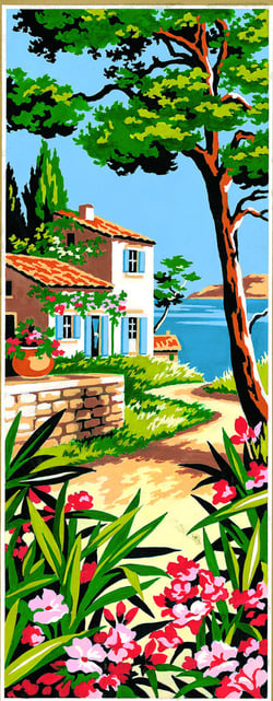 Canevas antique Mas provençal 25x60cm