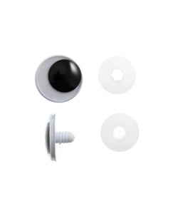 Lot d'Yeux en Plastique mobiles de 15 mm pour Jouets - Sécurité et Créativité au Rendez-vous - Lot de 4 pièces - Trimits Noir