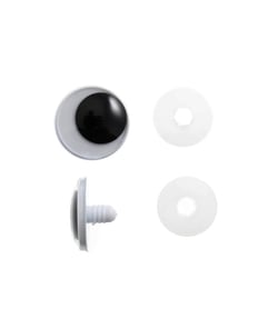 Lot d'Yeux en Plastique mobiles de 15 mm pour Jouets - Lot de 4 pièces - Trimits Noir