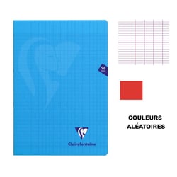 Lot de 2 cahiers - A4 (21x29,7cm) - Grands carreaux - 96 pages - couverture en polypro - sans spirale - Clairefontaine - Mimesys