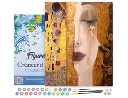 Peinture par Numéro Figured'Art avec Cadre - Gustav Klimt - Kit de Loisir Créatif DIY Numéro d'Art Complet - 40x50cm toile tendue sur châssis