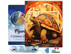 Diamond Painting Broderie Diamant Figured’Art 40x50cm toile tendue sur châssis en bois - diamants carrés - Tortue Art Déco