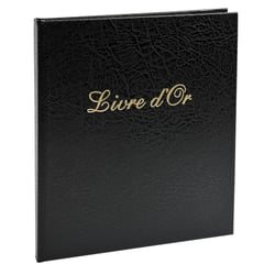 Livre d'or Balacron avec titre 140 pages blanches - 21x19 cm vertical - Noir - x 3 - Exacompta