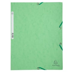 Chemise 3 rabats à élastiques carte lustrée 400g/m2 - A4 - Tilleul - x 25 - Exacompta