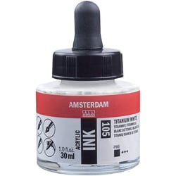 Flacon Encre Acrylique Acrylic Ink Amsterdam 30ml Blanc De Titane 