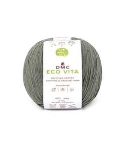 Fil de coton recyclé ECO VITA pour tricot et crochet - 100GR - DMC 118 Vert de gris