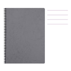 Cahier - A4 - 21x29,7cm - Lignes - 100 pages - Couverture gris - Spirale