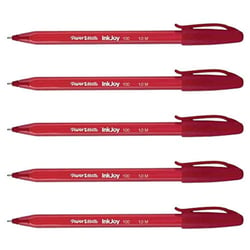 Stylo bille InkJoy 100 Triangulaire à capuchon Pointe Moyenne Rouge
