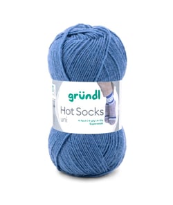 Laine à chaussettes à tricoter HOT SOCKS UNI - Grundl - certifiée Oeko-Tex 11 Bleu