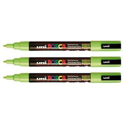 Lot de 3 marqueurs peinture permanents pointe conique fine 0,9 - 1,3 mm - POSCA - Vert pomme