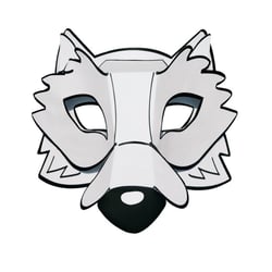 MégaCréa DIY - Masque enfant 3D carte forte loup à colorier et à monter