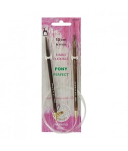 Aiguilles à tricoter circulaires fixes 80 cm Bois Perfect Du N°3 au 10 - Pony taille n°6